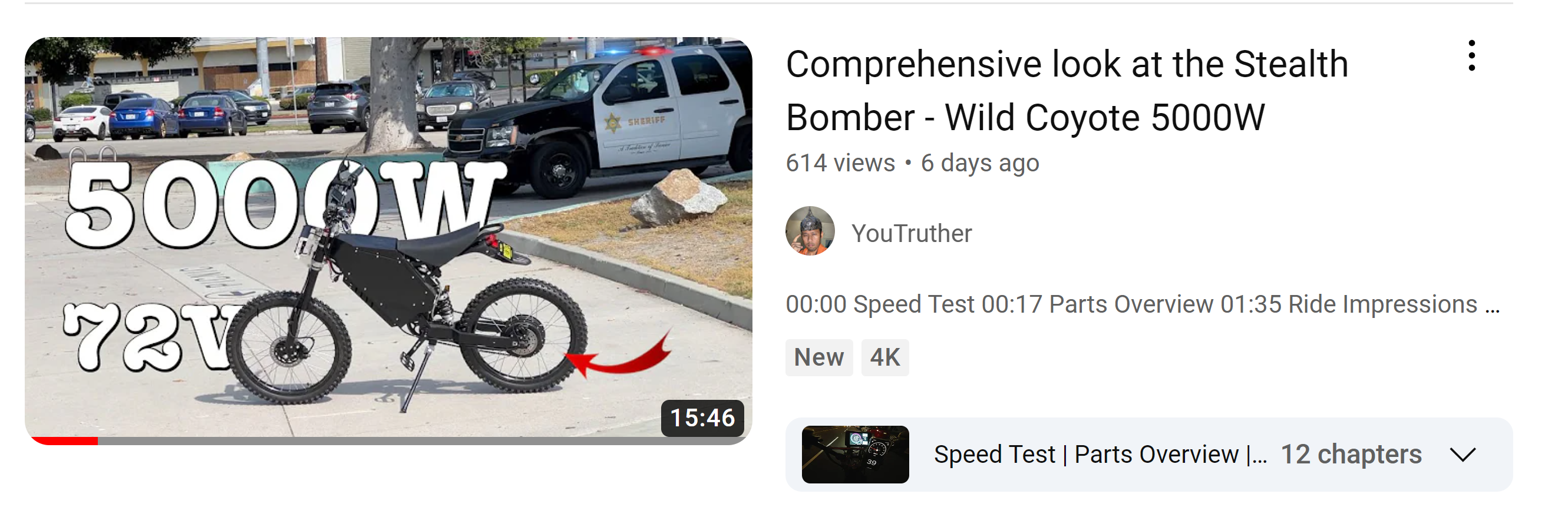 Youtube Video Blogger, Charlie "YouTruther" Reviews Sahara Bikes Wild Coyote 5000w Stealth Bomber E Bike